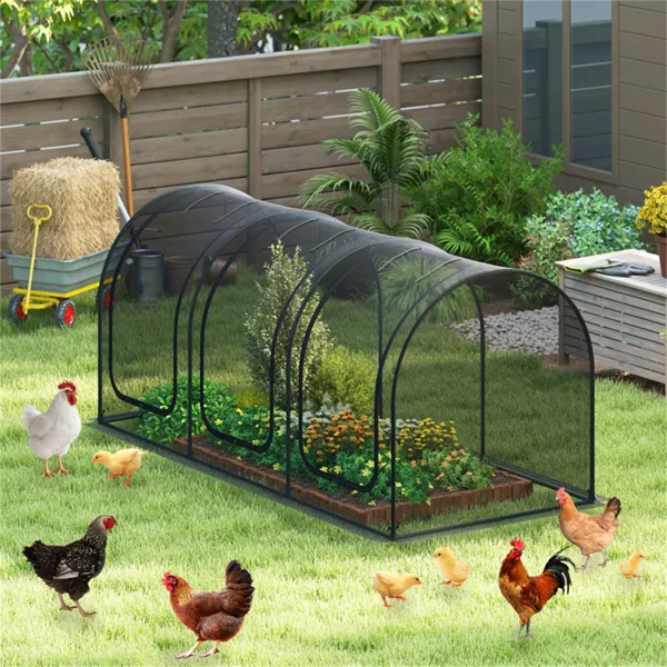 Green 108"x48"x47" Garden Crop Cage With High-Density Nylon Mesh, Plant Protection Tent With Zippered Doors For Vegetables & Flowers