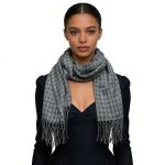 2pcs Deep Fringe Adds Movement Grey Acrylic Scarf With Fringe ,Luxe Look For Evening Wear,Scarf,vacation,daily Life,evening Party,Office Appropriate Subtlety For Women Men