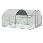 Large Chicken Coop Metal Chicken Run With Waterproof And Anti-UV Cover, Dome Shaped Walk-in Fence Cage Hen House For Outdoor And Yard Farm Use,9.84 X 13.12 X 6.56 Ft