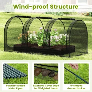 Green 108"x48"x47" Garden Crop Cage With High-Density Nylon Mesh, Plant Protection Tent With Zippered Doors For Vegetables & Flowers