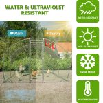 Large Chicken Coop Metal Chicken Run With Waterproof And Anti-UV Cover, Dome Shaped Walk-in Fence Cage Hen House For Outdoor And Yard Farm Use,9.84 X 13.12 X 6.56 Ft