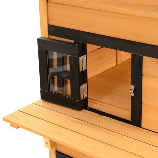 3-Tier Kitty Shelter With 5 Escape Doors, Weather Resistant, Yellow & Black