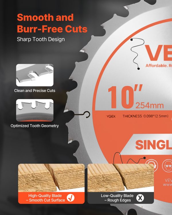 Circular Saw Blade Wood Cutting Blade For Circular Saw 10 Inch 24 Teeth