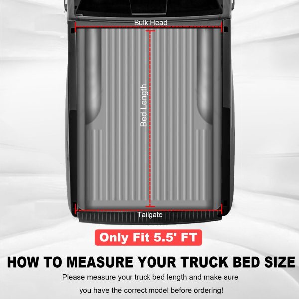 Tri-Fold 5.5FT Soft Truck Bed Tonneau Cover For Ford 2015-2021 F-150 Super Crew--A86313-87M3210101F