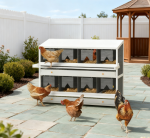 Chicken Nesting Box, 8 Compartment Wood Laying Boxes For Chicken Coop