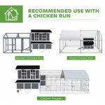 43" Chicken Coop with Wheels, Chicken Tractor with Nesting Box, Windows, Pull-out Tray, Perches, for 2-4 Hens, Gray