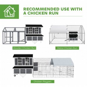 43" Chicken Coop with Wheels, Chicken Tractor with Nesting Box, Windows, Pull-out Tray, Perches, for 2-4 Hens, Gray