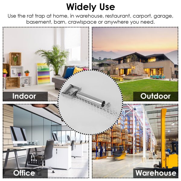 Rolling Mouse Trap With 19.69in Mesh Ramp, Humane Galvanized Metal Rat Trap, Reusable Catch Multiple Mice, Easy To Clean For Home Garage Warehouse Basement