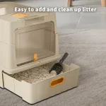 Simple Drawer Style White Cat Litter Box, Humanized Design, Does Not Occupy Household Storage Space