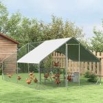 Chicken Activity Play with Swing Set for 3–4 Birds, Wooden Chicken Coop Accessory with Multiple Perches & Hen Ladder, Gray