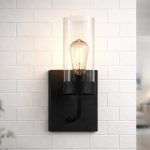 Zephyr Single Light Sconce With Clear Glass Metal Black Finish