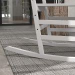 Outdoor Rocking Chair Set of 2 with Side Table, Patio Wooden Rocking Chair with Smooth Armrests, High Back for Garden, Balcony, Porch, Supports Up to 352 lbs. , White