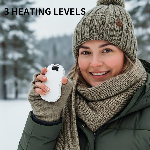 Large Capacity Double-sided Heating Digital Display USB Charging Portable Hand Warmer
