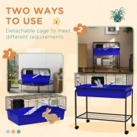 Two-Story Small Animal Cage Removable From Stand