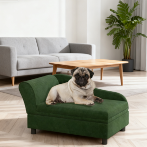 Pet Sofa Bed Couch With Storage,with Soft Cushion , Green