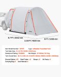 Inflatable SUV Tent With Awning, 8 X 6.7 Ft 3-Season SUV Tailgate Tent With Ventilated Doors & Mesh Window, PU2000mm Waterproof Car Rear Hatch Tents For Outdoor Camping - Air Pump Included