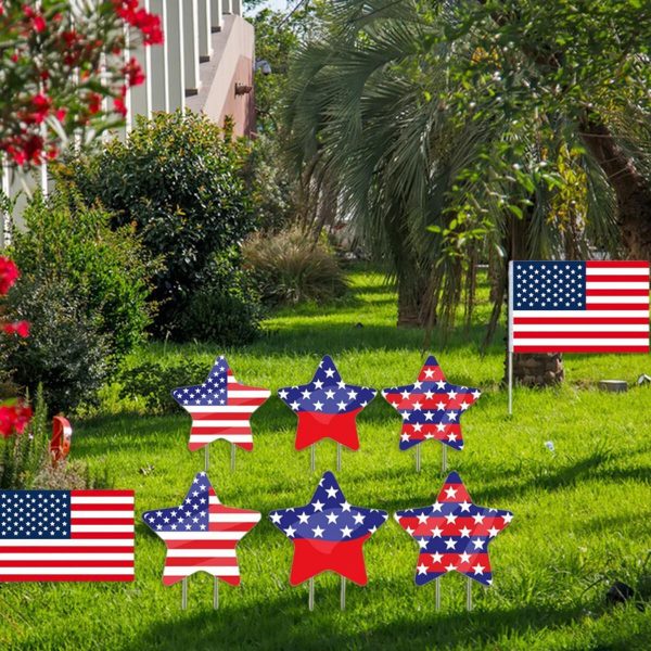 8Pcs 4th Of July Yard Signs