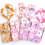 Women's Floral Print Leather Card Bag