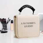 Women'S Pearl Portable Cosmetic Bag, Business Travel Hook Cosmetic Bag, Cosmetic Bag Large Capacity, Toilet Bag With Hook, Suitable For Toiletries, Cosmetics, Brushes And Other Items