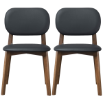 Kelsey  Black Leather Dining Chair  Set Of 2  18.1 W X 21.1 D X 31.7 H