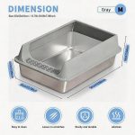 Stainless Steel Cat Litter Box, Large Open Top Litter Box With Anti Splash High Sides, Anti Tracking Pedal, Easy To Clean, Non Stick, Odor Resistant For Big Cats, Multi Cat Homes