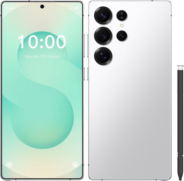 C25 Ultra Unlocked Phone,5G Smartphone 8GB 256GB 7.3-inch Android 14 Cell Phone 6800mAh Large Battery Dual SIM Face GPS