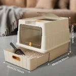 Simple Drawer Style White Cat Litter Box, Humanized Design, Does Not Occupy Household Storage Space