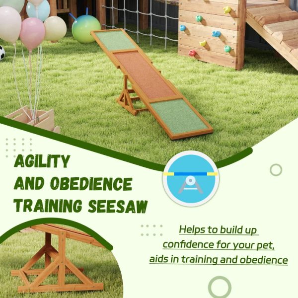 Wooden Dog Agility Seesaw For Training And Exercise, Weather Resistant, Orange