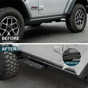 Side Steps For 2018 Wrangler JL 2 Doors Rubicon Only With OEM Rock Rails