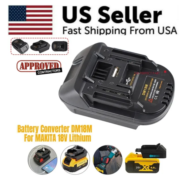 USB Battery Adapter Converter To 20V Convert To 18V