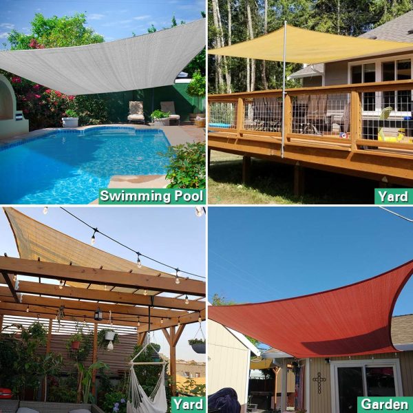 Prohibited From Sale On Amazon XISHAN 16'X20' Mocha,Rust Red,Sand HDPE Sunshade Sail, 160 Grams