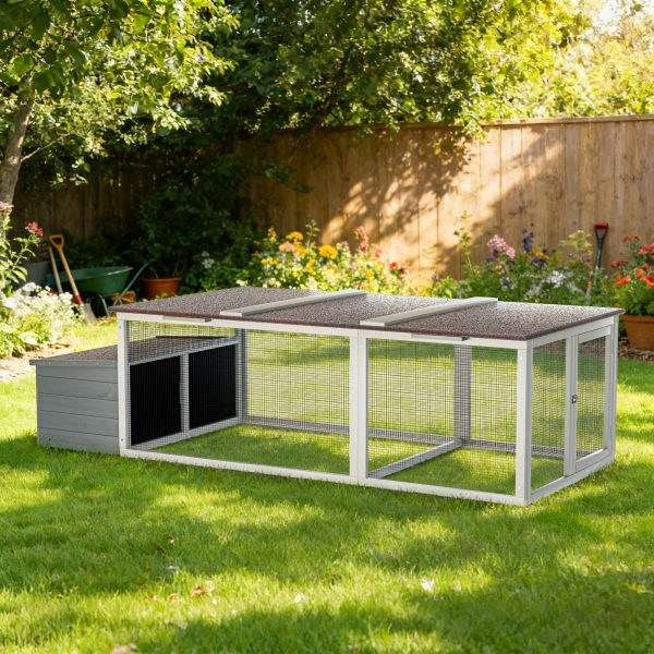 Large Chicken Coop With Run, 20.93 Sq Ft Outdoor Poultry Cage, Weatherproof Asphalt Roof, Wooden Hen House With Nesting Box & Secure Lock For Use