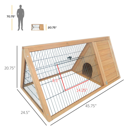 Wooden A-frame Outdoor Rabbit Cage Small Animal Cage