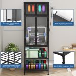 3D Printer Cabinet With Double Layer 3D Printer Filament Storage Rack, T-Shaped Filament Bar & Noise-Reducing, Dust-Proof Design, Suitable For Studio, Office Storage And Organization