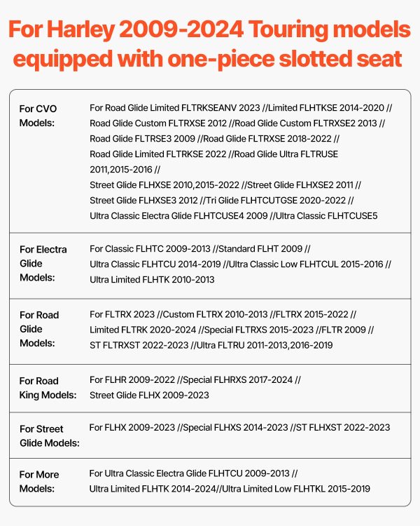 Adjustable Motorcycle Backrest Sissy Bar, Fit Harley Touring Models 2009-2024 With One-piece Slotted Seat, Street Glide, Road Glide, And Road King, Detachable Rider Backrest For Motorcycles, Black