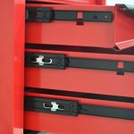 5 Drawers Multifunctional Tool Cart With Wheels,Metal Rolling Tool Cart Storage For Garage Workshop Warehouse Repair Shop--With Stainless Steel Roof--Red  Black