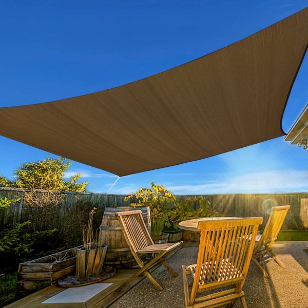 Prohibited From Sale On Amazon XISHAN 16'X20' Mocha,Rust Red,Sand HDPE Sunshade Sail, 160 Grams