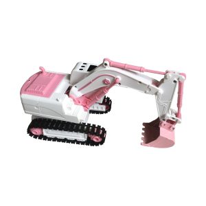 Pink Remote Control Excavator Toy Rechargeable Tracked Construction Vehicle With Lights And Music  Suitable For Girls And Children Ages 3 And Up,Pickup Only