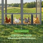 Large Wooden Chicken Run With Waterproof & Anti-UV Cover, For 6-8 Chickens, For Backyard, Farm, 5.5' X 6' X 6'Multiple Packages