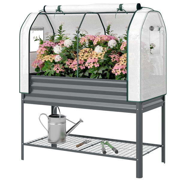 Raised Garden Bed With PE Greenhouse