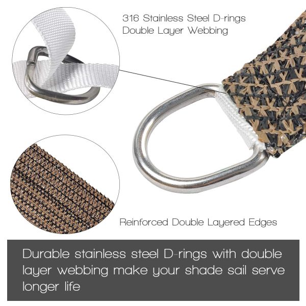 Prohibited From Sale On Amazon XISHAN 16'X20' Mocha,Rust Red,Sand HDPE Sunshade Sail, 160 Grams
