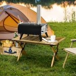 Pellet Wood Fired Pizza Oven, Outdoor Pizza Maker with 12" Rotating Stone, Peel and Waterproof Cover