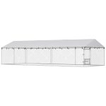 PawHut Dog Kennel Outdoor Dog Run Waterproof UV-Resist Cover Lockable Door Adjustable Bowls 20 X 7.5 X 5ft,Multiple Packages