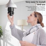 3MP Ptz E27 Socket Bulb Camera 360 Degree Cmos Sensor Network Camera Cctv Security Light Bulb Camera