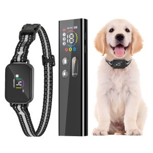 1Pc 2 In 1 Dog Shock And Bark Collar Dog Training Collar With Remote Rechargeable IP68 Waterproof With 3 Channels For Medium And Small Dogs