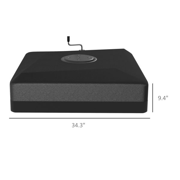 330 lbs. Fillable Umbrella Base for 84D-110V02 Model Umbrella, Cantilever Umbrella Stand, Wheels, Adjustable Feet, Black