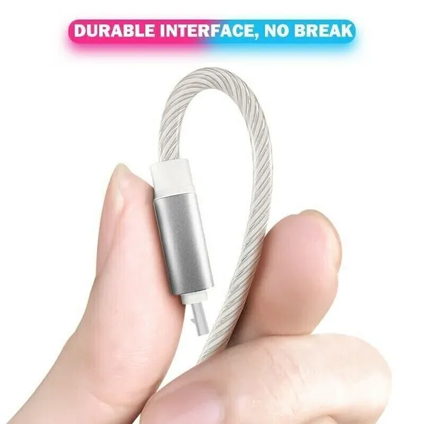 3 In 1 LED Fast Charging Cable Adapter For  Micro USB Type C Charger Cord