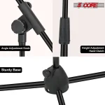 5 Core Tripod Mic Stand Floor Adjustable 18 To 72 Inches Sturdy Boom Arm Holder Microphone Stands Pedestal Para Microfono For Singing MS 080