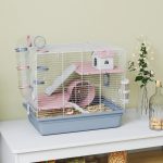Cage, 3-Tier Small Animal Cage With Exercise Wheel, Food Bowl, Water Bottle, House, Tunnels, Ramps