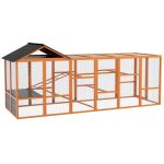 Wooden Chicken Coop Run For 6 -10 Chickens, Hen House Add-On With Storage, Perches,Multiple Packages
